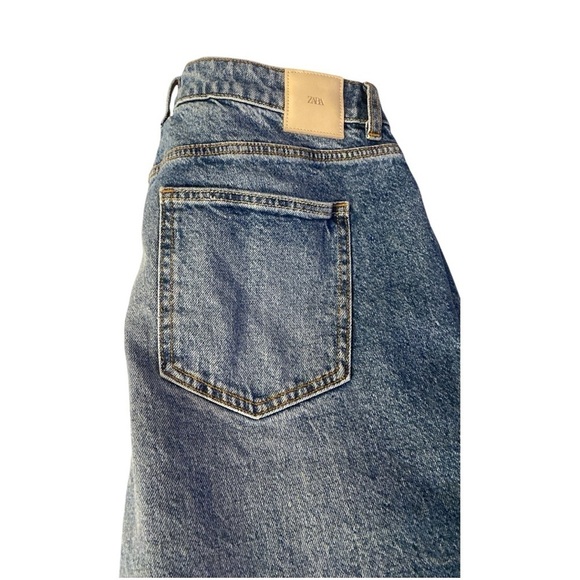 ZARA MID-RISE CUT STRAIGHT LEG JEANS Women Size 8 LIKE NEW CONDITION Minimalist - Picture 10 of 11
